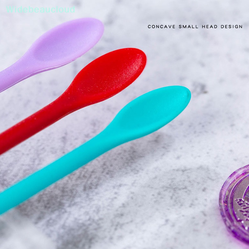 Widebeaucloud ไม้พายซิลิโคน Jar Scraper Scoop Tip ช้อนเครื่องสําอางสองหัวยาว ราคา ถูกที่สุด ดีลบีเคเค แกลเลอรีภาพที่ 3