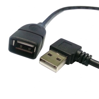 Xiwai สายเคเบิลต่อขยาย 480Mbps USB 2.0 มุมซ้าย 90 องศา A Type ตัวผู้ เป็นตัวเมีย 40 ซม.