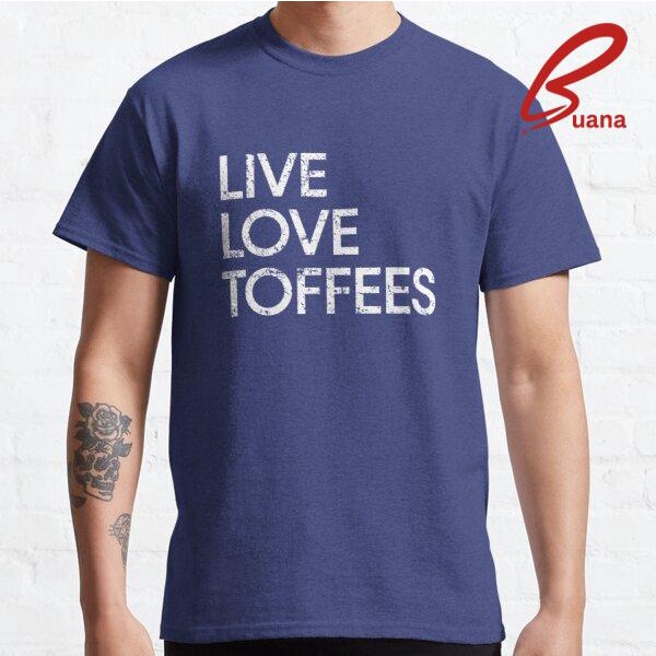 แฟชั่นใหม่ล่าสุด เสื้อยืด พิมพ์ลาย Live Love Toffees Everton | เสื้อกีฬาแขนสั้น ลายทีม Mersey is Blue 1847