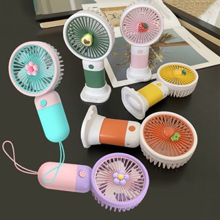 Mini Portable Fan USB พัดลมมินิ ขนาดกระทัดรัด พกพาสะดวก สีพาสเทล ดีไซน์น่ารัก พัดลมมือถือไร้สาย ชาร์จแบตเตอรี่