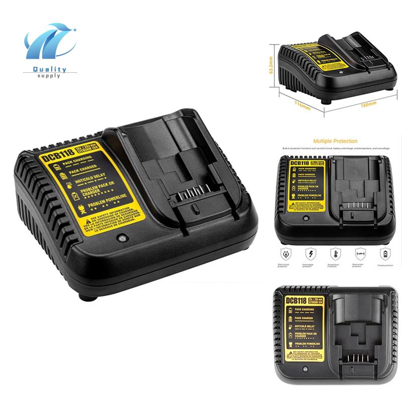 DCB118 เครื่องชาร์จแบตเตอรี่สําหรับแบตเตอรี่ Dewalt 12V 14.4V 18V 20V DCB200 DCB201 DCB203 DCB205 DC