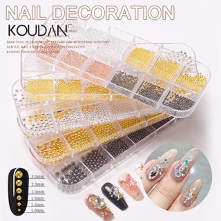 Koudan สติกเกอร์โลหะ พลอยเทียม 12 ลูก สีโรสโกลด์ สําหรับตกแต่งเล็บ