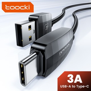 Toocki 3A USB Type C สายเคเบิลซิลิโคน ชาร์จเร็ว QC3.0 2.4A USB-L สายส่งข้อมูล