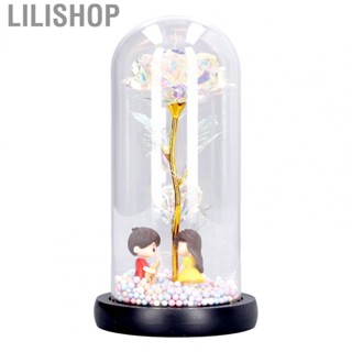 Lilishop Glass Night Light Romantic Rose Night Lamp Colorful Valentines Household