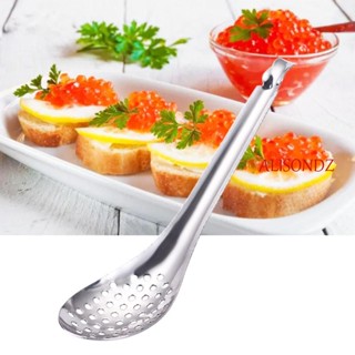 ALISONDZ 56 Holes Caviar Spoon Stainless Steel Kitchen Tool Slotted Spoon Cooking Creative Dinner Strainer Colander Home Kitchen Gadgets/Multicolor