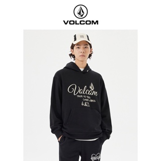 Volcom เสื้อกันหนาว มีฮู้ด พิมพ์ลายเพชร แฟชั่นฤดูใบไม้ผลิ สําหรับผู้ชาย