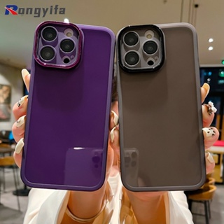 เคสโทรศัพท์มือถือแบบนิ่ม TPU สีพื้น พร้อมฟิล์มกันรอยเลนส์กล้อง สําหรับ Samsung Galaxy A50 A50S A30S A20S A12 A10S A03S A02S M32 M12 M02S M01S F22 F12