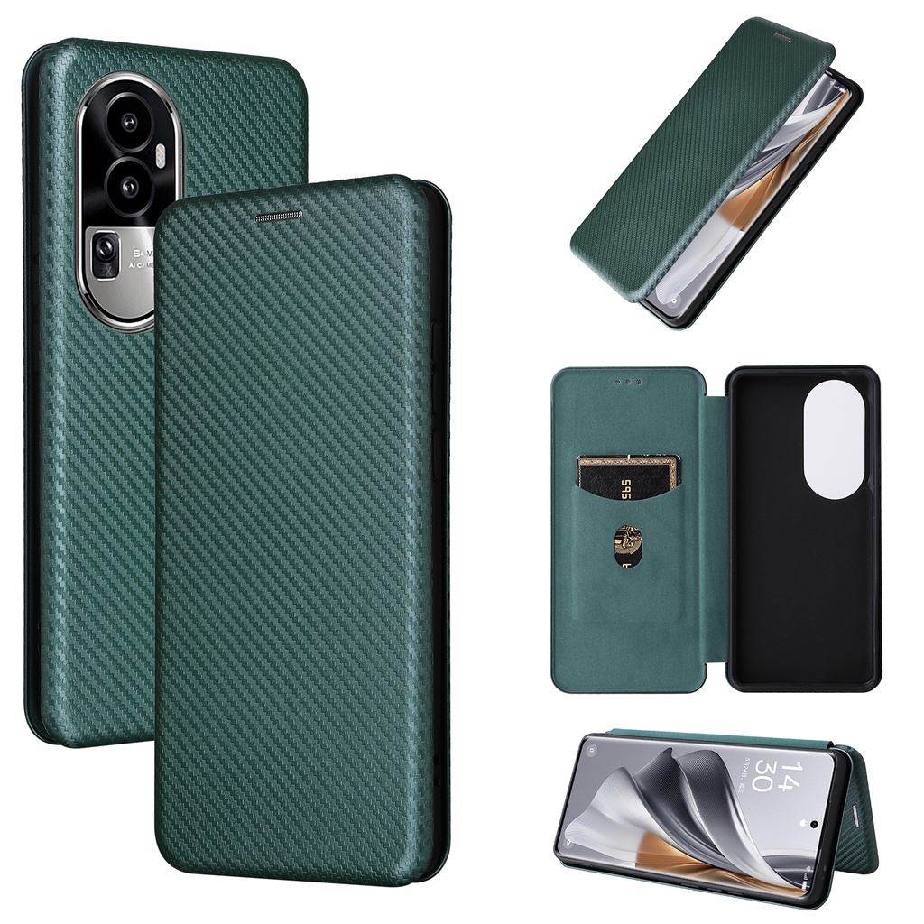 เคส Case for OPPO Reno 15 15F 14 14F 13 13F 12 F 12F 11 5G A3 A5 A6 Pro A6x A5x A3x 4G เคสฝาพับ เคสเปิดปิดโทรศัพท์มือถือ TPU นิ่ม คาร์บอนไฟเบอร์ แบบฝาพับแม่เหล็ก พร้อมช่องใส่บัตร Leather Flip Cover Stand Finger Ring Strap LZTXW - รูปที่ 7