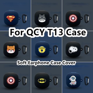 【คุณภาพสูง】เคสหูฟัง แบบนิ่ม ลายการ์ตูน เรียบง่าย สําหรับ QCY T13 QCY T13