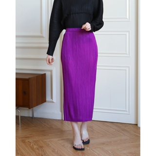 2MUAY PLEAT กระโปรงผู้หญิง กระโปรงพลีทคุณภาพ รุ่น GJO6672P FREE SIZE BASIC PENCIL PLEAT SKIRT