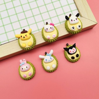 สติกเกอร์เรซิ่น ลายการ์ตูน Durian Sanrio Melody Kuromi diy สําหรับติดตกแต่งโทรศัพท์มือถือ กิ๊บติดผม