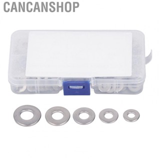 Cancanshop Metal Washers Kit  Rustproof Stainless Steel Burr Free High Hardness Flat Washer Kit 250PCS  for Furniture