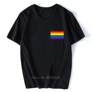 [S-5XL]เสื้อตราหานคู่ - เกย์ความภาคภูมิใจธงเลสเบี้ยนรุ้ง Lgbt Manmale รักคือความรัก LGBT ผู้ชายเสื้อยืดคอค