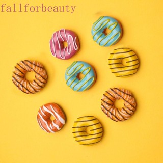 Fallforbeauty สติกเกอร์แม่เหล็กเรซิ่น ลายการ์ตูนโดนัท อาหารจําลอง สําหรับติดตกแต่งตู้เย็น