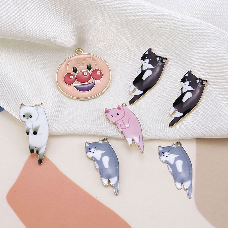 เครื่องประดับ ต่างหู จี้รูปตัวตลกคิตตี้ แฮนด์เมด Diy