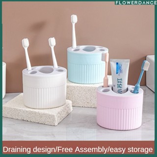 ชั้นเก็บแปรงสีฟันชั้นวางยาสีฟัน Family Of Three Household Brushing Rack ดอกไม้