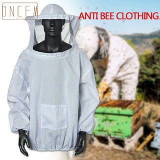 【ONCEMOREAGAIN】Anti Bee Suit White 1PC 230g Bee Keeping Kits Cotton Veil Full Body 2022