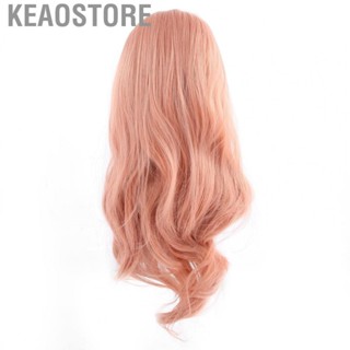 Keaostore Women Long Hair  Fashion Pink Wig Mesh Inner Lining Natural for Role-playing