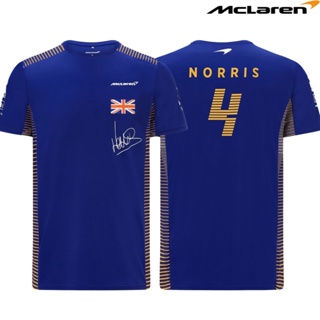 เสื้อแข่ง F1 ใหม่ล่าสุด 2023 + F1 Mclaren Team 4# เสื้อยืดแขนสั้น พิมพ์ลาย Lando Norris แฟชั่นฤดูร้อน