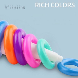 Hfjinjing แหวนพีระมิด สีคลาสสิก ของเล่นสําหรับเด็กผู้ชาย และเด็กผู้หญิง