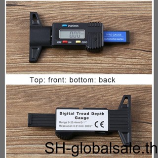 【Global】เกจวัดความลึกดอกยางรถยนต์ดิจิทัล 0-25 มม. จอแสดงผล LCD