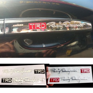 สติกเกอร์สะท้อนแสง ติดมือจับประตูรถยนต์ สําหรับ TRD Toyota 2 ชิ้น