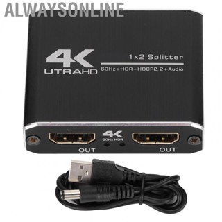 Alwaysonline HD Multimedia Interface Splitter  Easy To Install 1 in 2 Out HD Multimedia Interface Splitter Support Video and Audio Lossless Transmission  for Dual Monitors