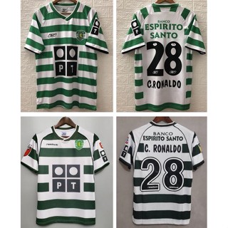 เสื้อกีฬาแขนสั้น ลายทีมชาติฟุตบอล RONALDO 03-04 SCP Lis-bon SL ชุดเหย้า #28