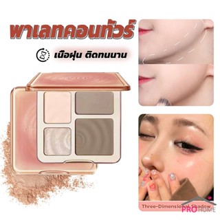 Prohome ไฮไลท์และคอนทัวร์พาเลต สีธรรมชาติ ทนทานตลอดเวลา กันน้ำ ไฮไลท์จมูก Shading &amp; Hilighting