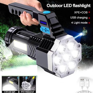 New LED Searchlight Spotlight Rechargeable Handheld Torch Camping Hiking Lamp