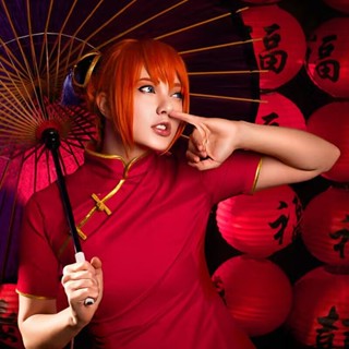 ชุดคอสเพลย์ การ์ตูนญี่ปุ่น Gintama Kagura cosplay costume Kagura kung fu เหมาะกับงานปาร์ตี้ฮาโลวีน สําหรับผู้หญิง