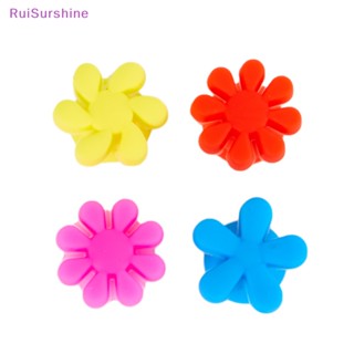 Ruisurshine ใหม่ ป้ายแท็กซิลิโคน พร้อมตัวดูดสุญญากาศ สําหรับมาร์กเกอร์แก้วไวน์ 12 ชิ้น