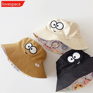 Lovespace หมวกบังแดด ลายการ์ตูนกราฟฟิตี้ ตาโต ระบายอากาศ สวมใส่ได้สองด้าน สําหรับเด็ก J3O8