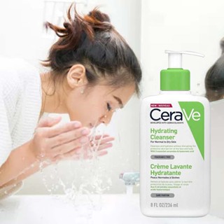 Cerave คลีนเซอร์ให้ความชุ่มชื้น ผิวธรรมดาถึงผิวแห้ง ขนาด 236 มล. พร้อมกรดไฮยารูลอนิก