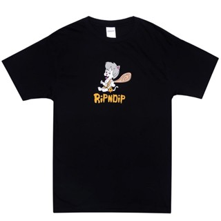 เสื้อยืดแขนสั้น พิมพ์ลายแมว RIPNDIP RIPNSTONE TEE สไตล์โมเดิร์น