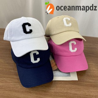 OCEANMAPDZ หมวกเบสบอล ผ้าฝ้าย ปักลายตัวอักษร C แฟชั่นสําหรับผู้ชาย และผู้หญิง