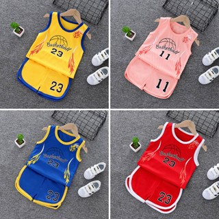 Childrens Summer Sports Suit Boys and Girls Quick-Drying Breathable Exercise Vest Suit Childrens Mesh Two-Piece Suit e2wC