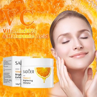 Sadoer Vitamin C Brightening Exfoliator 140 กรัม ทําความสะอาดรูขุมขนอย่างล้ําลึก ลดสิวหัวดํา ผลัดเซลล์ผิว กระจ่างใส ดูแลผิว