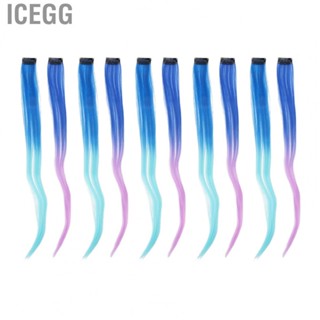 Icegg In Straight Hairpiece  Individually Wrapped Practical Colorful Hair Extensions Prevent Knotted for Decorative