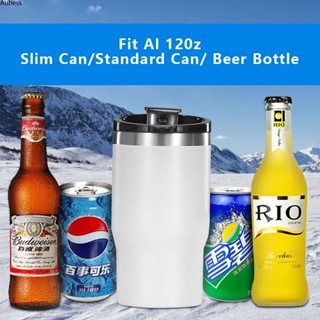 Ready Straw Thermos Cup 4 In 1 Insulated Beverage Cooler Non-slip 12 Oz Double Wall Vacuum Beer Cooler Stainless Steel Bottle Cooler Jar Cooler Serein