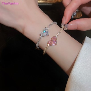 Thevantin สร้อยคอ ต่างหู สร้อยข้อมือ ประดับเพทาย พลอยเทียม ปรับได้ 1 คู่ 1 คู่