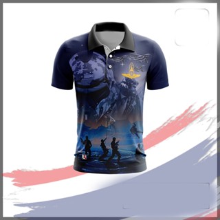 A030 เสื้อคอปกพิมพ์ลายกองทัพอากาศใส่สบาย ระบายอากาศ