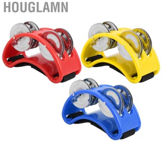 Houglamn Foot Tambourine Percussion  Elliptical Hand Jingle with Ergonomic Grip for KTV Band