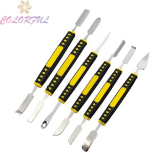 【COLORFUL】Metal Crowbar Multi Phone Watch Battery Opener Steel Pry 6pcs Disassemble Tool