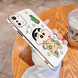 เคสโทรศัพท์มือถือ แบบนิ่ม ลายการ์ตูนชินจัง ขอบสี่เหลี่ยม หรูหรา สําหรับ Infinix Zero 5G Ultra Zero 20 X Pro Neo