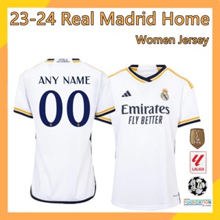 เสื้อกีฬาแขนสั้น ลายทีมฟุตบอล Real Madrid ทีมเหย้า สําหรับผู้หญิง 23-24