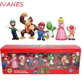 IVANES โมเดลฟิกเกอร์ Super Mario Bros ของเล่นสําหรับเด็ก