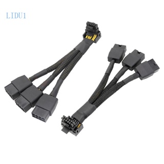 Lidu1 สายเคเบิล GPU 16Pin เป็น 3X8Pin Pcie 16AWG PCIE5 0 12VHPWR 600W 90° มุมขวา