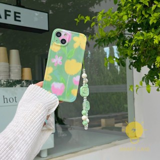 For เคสไอโฟน 14 Pro Max [Green Fresh Flower Chain] เคส Phone Case For iPhone 14 Pro Max Plus 13 12 11 For เคสไอโฟน11 Ins Korean Style Retro Classic Couple Shockproof Protective TPU Cover Shell