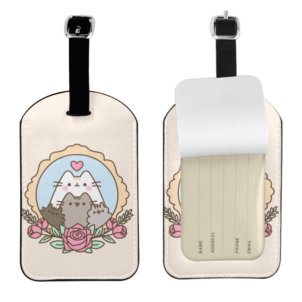 Pusheen ป้ายแท็กหนัง สําหรับติดกระเป๋าเดินทาง